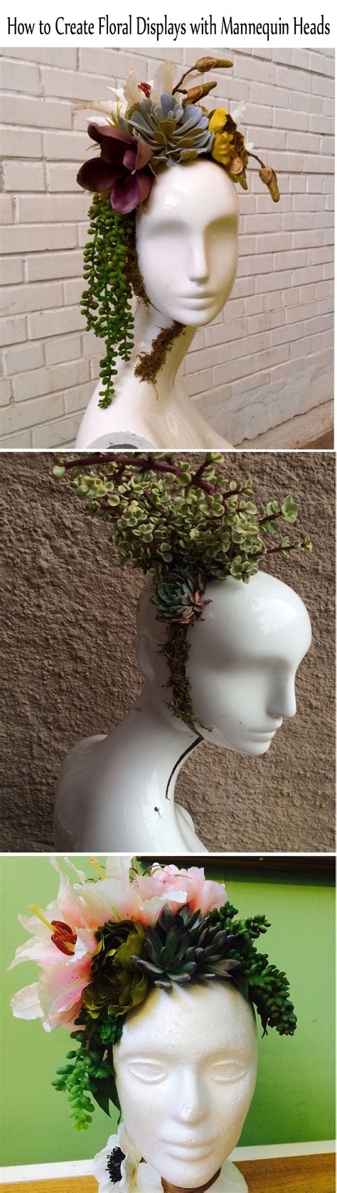 EBook Tutorial Floral Succulent Mannequin Head Display Succulents