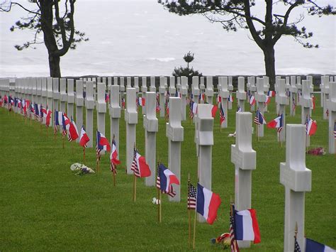 American Cemetery Overlooking Omaha Beach Normandy France