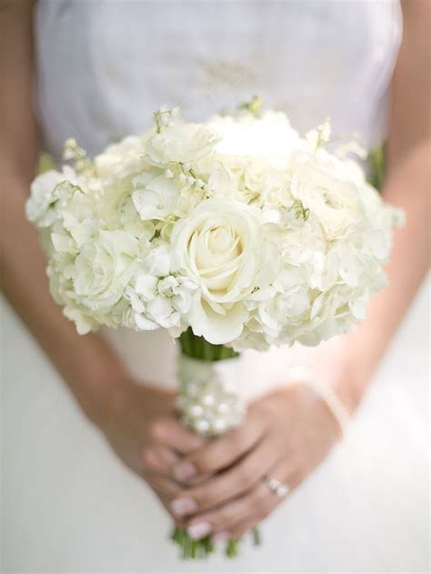 White Bridesmaids Bouquet White Rose Wedding Bouquet White Wedding