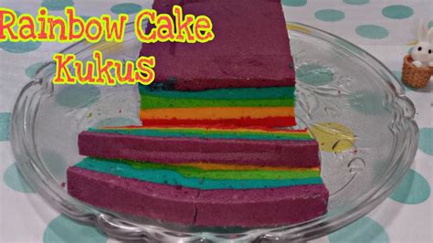 Resep Rainbow Cake Kukus Ekonomis Cuma 3 Telur Takaran Sendok Youtube