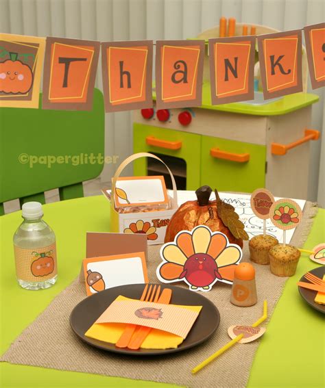 Free Thanksgiving Party Kit Party Favors Banner Labels