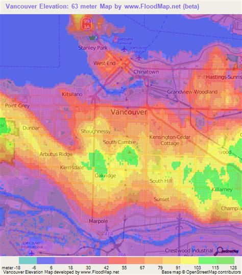 Elevation Of Vancouvercanada Elevation Map Topography Contour