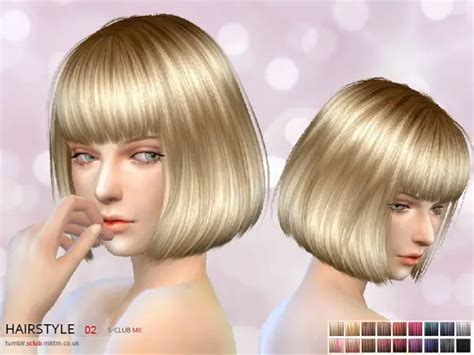 Sims 4 Hairs The Sims Resource Bob Hairstyle 2 By S Club