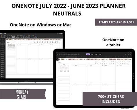 Onenote July 2022 June 2023 Template Surface Pro Mid Year Etsy In
