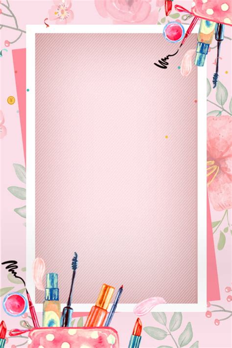 Pink Beautiful Beauty Makeup Poster Background Material, Beauty Makeup