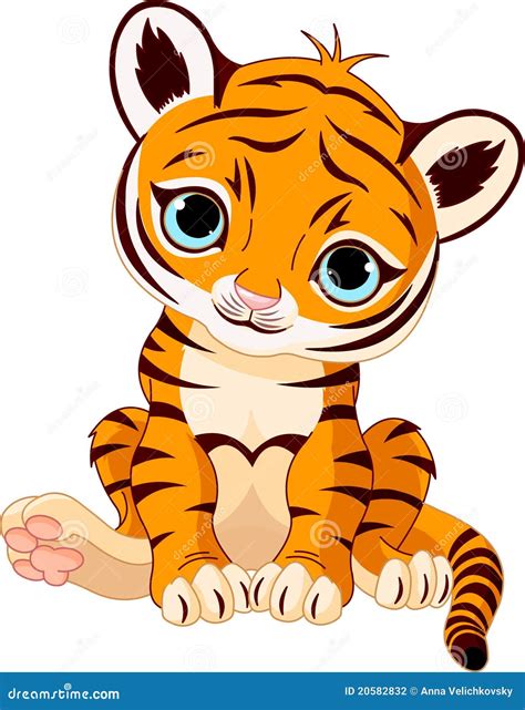 Cute Tiger Cub Vector Illustration 20582832