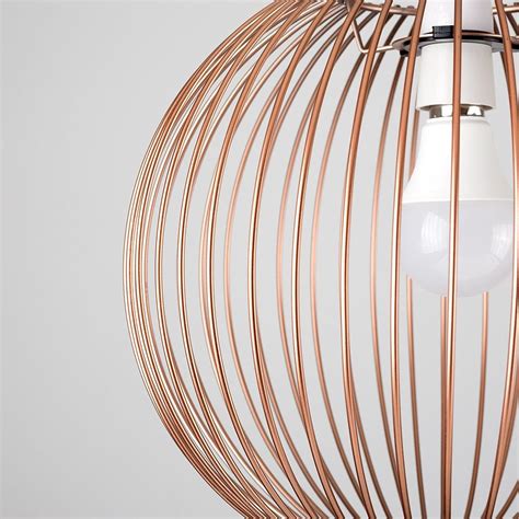 Retro Metal Basket Style Globe Ceiling Pendant Light Shade In A Copper