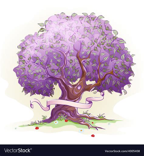 Image Of A Tree With Leaves The Tree Of Wisdom Vector Image