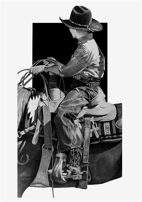 Jr Rodeo Boy Rider Drawing By John Bowman Fine Art America