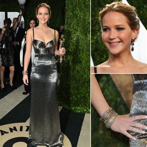 Jennifer Lawrence Oscar Party Dress 2013 Pictures Popsugar Fashion