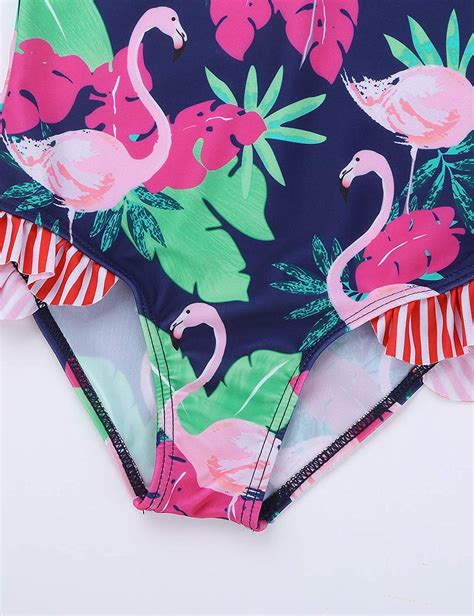 Dpois Dpois Mädchen Einteiler Badeanzug Mit Flamingo Muster Kinder