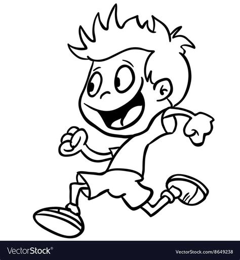 Black And White Boy Running Cartoon Download A Free Preview Or High