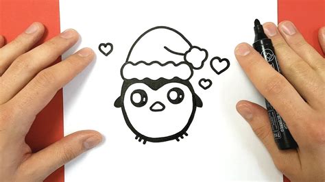 HOW TO DRAW A CHRISTMAS PENGUIN CUTE AND EASY - YouTube | Penguin