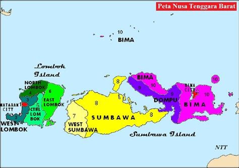 Peta Provinsi Nusa Tenggara Barat Gambar dan Keterangannya