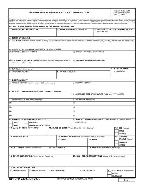 Dd Form 2339 Fill Out Sign Online And Download Fillable Pdf