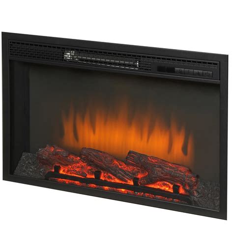 An Electric Fireplace With Flames And Logs