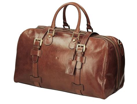 The Flerom Italian Leather Weekend Bag For Men Leather Weekender Bag