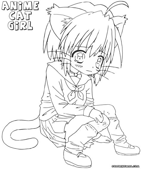 Manga Cat Girl Coloring Pages
