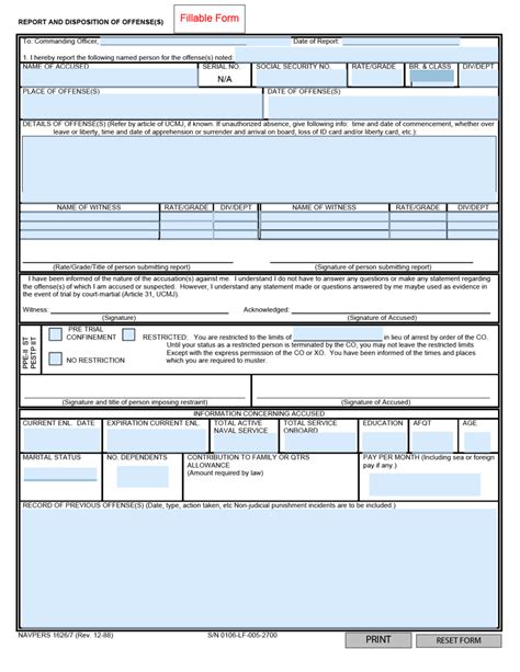 Navpers Form 16267 Fill Out Sign Online And Download Fillable Pdf