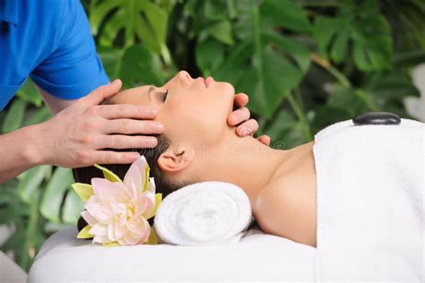Wellness Woman Getting Head Massage In Spa Stock Image Image Of Wellness Massage 32787779