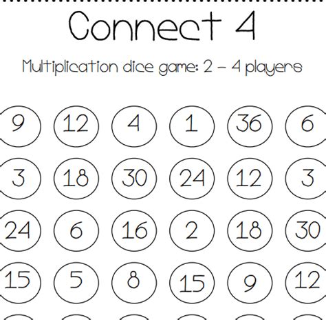 Mash Infants Connect Four Addition Subtraction Multiplication
