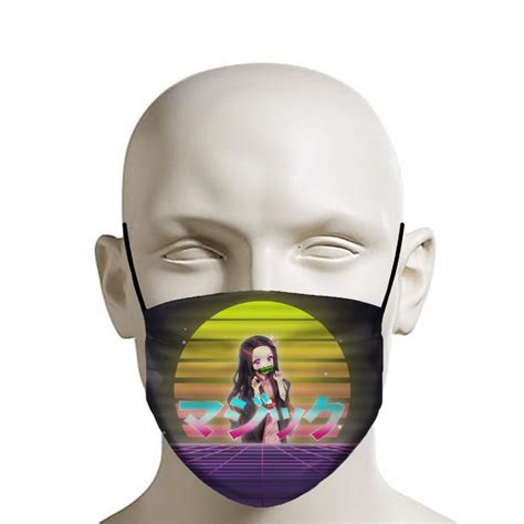 Kimetsu No Yaiba Vaporwave Face Mask In 2020 Face Mask Vaporwave Face