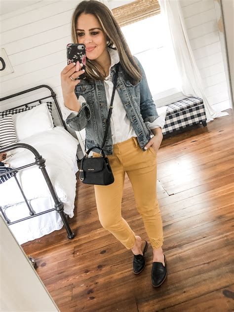 10 Ways To Style Mustard Pants Dress Cori Lynn Mustard Pants Mustard Pants Outfit Mustard