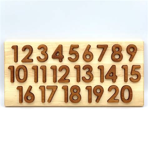 Wood 1 20 Numbers Puzzle All Natural Waldorf Montessori Etsy How To