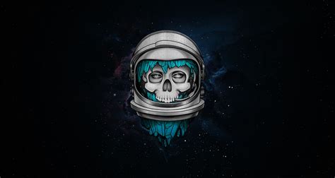 Astronaut Skull Art