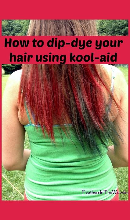 There are other methods to getting colorful hair without lightening, such as using hair chalk or eye shadow but this blog is mostly about using koolaid. Dip dyed Kool-aid hair - Feathers in the woods