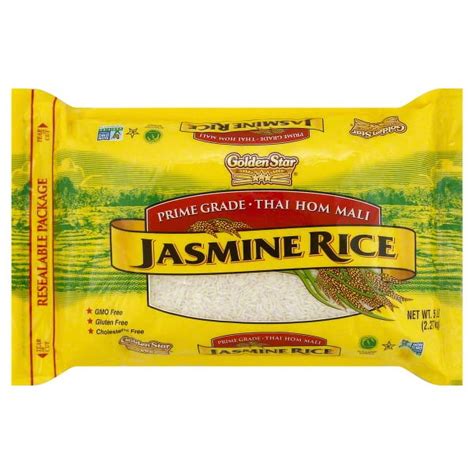 Golden Star Prime Grade Thai Hom Mali Jasmine Rice 5 Lb Bag