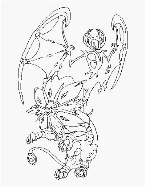 Lunala Solgaleo Sun And Moon Pokemon Coloring Pages Lunala And