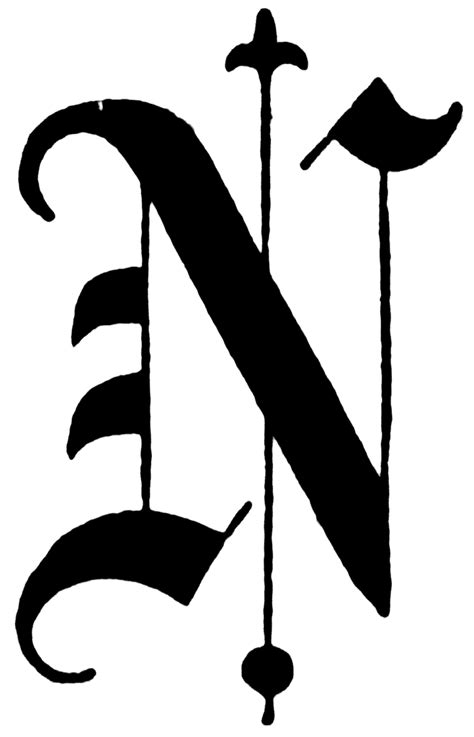 N Old English Title Text Clipart Etc