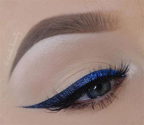Blue Glitter Winged Liner Cindabeauty Eyeliner Eye Makeup Wing