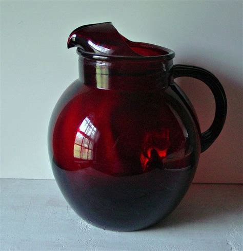 Vintage Depression Glass Ruby Red Pitcher Agrohort Ipb Ac Id