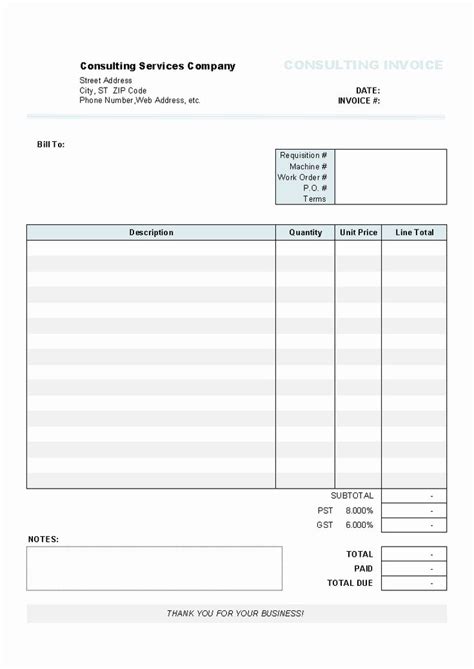 Word Document Invoice Template Fresh Consulting Invoice Form Invoice