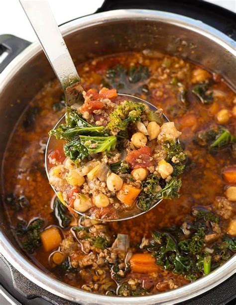 Instant Pot Tuscan Sausage Kale Soup | Simply Happy Foodie