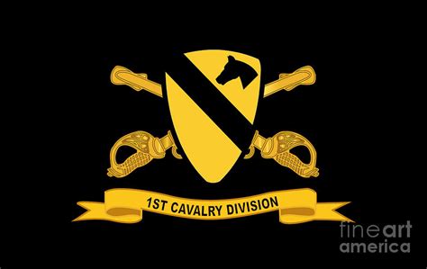 Army 1st Cavalry Division Ssi Wo White Border W Br Ribbon Digital