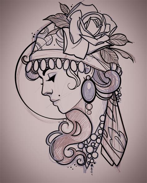 Estudos Neotraditional Traditional Tattoo Design Traditional Tattoo