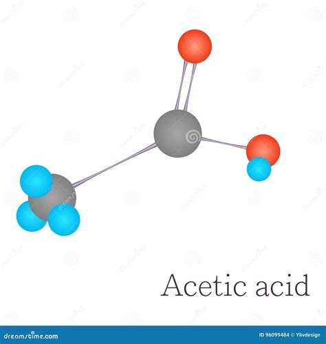 Ciencia Química De La Molécula Del ácido Acético 3D Ilustración del