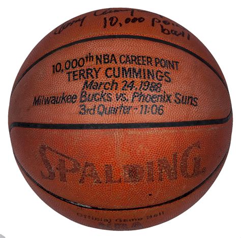 Lot Detail 1988 Terry Cummings Game Used And Signed 10000 Point