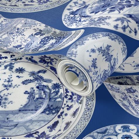 Blue Chinoiserie China Wallpaper Spoonflower