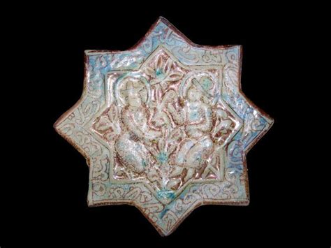 a kashan lustre pottery star tile persia 13th 14th cent…