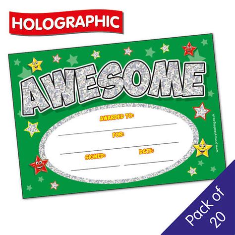 Holographic Awesome Certificates 20 Certificates A5