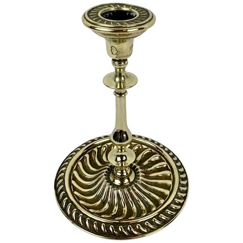 Rare Single French Pillar Brass Candlestick Circa 1525 At 1stdibs
