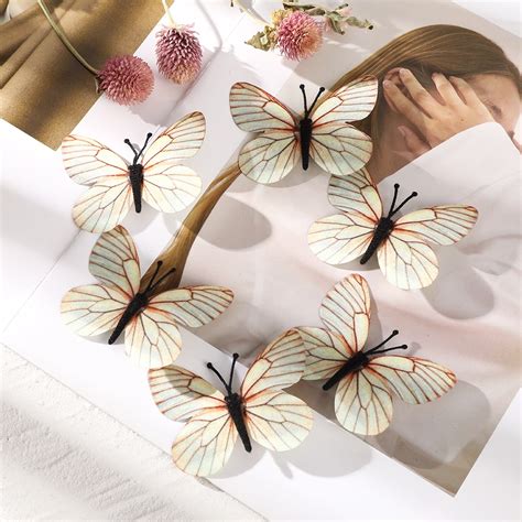 5 6 pcs 3d stereo personality pvc simulation butterfly hairpin hair clip shopee philippines