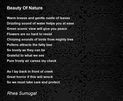 Beauty Of Nature By Rhea Sumugat Beauty Of Nature Poem