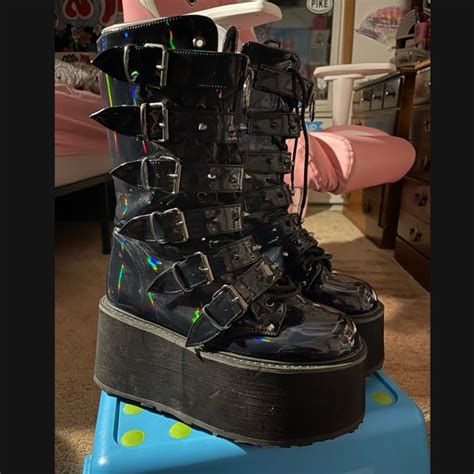 Demonia Shoes Demonia Holographic Dammed225 Brand Newnever Worn