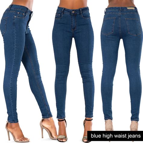 New Womens High Waist Denim Sexy Skinny Leg Stretchy Jeans Sizes