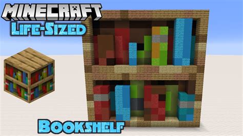 Minecraft Life Sized Bookshelf Large Block Builds 1 2 1 Pixel